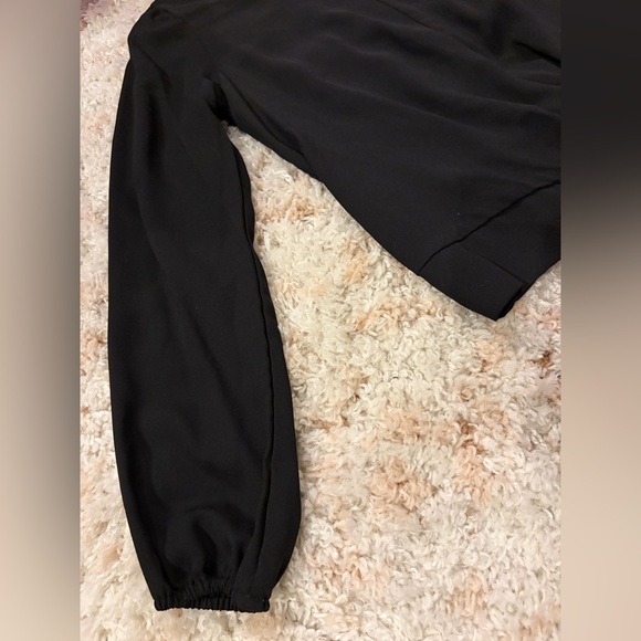 Nine West Twist Front Long-Sleeve Mineral Black Top XS - Picture 6 of 9